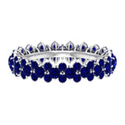 3.75 CT Prong Set Lab-Created Blue Sapphire Full Eternity Band Ring Lab Created Blue Sapphire - ( AAAA ) - Quality - Rosec Jewels