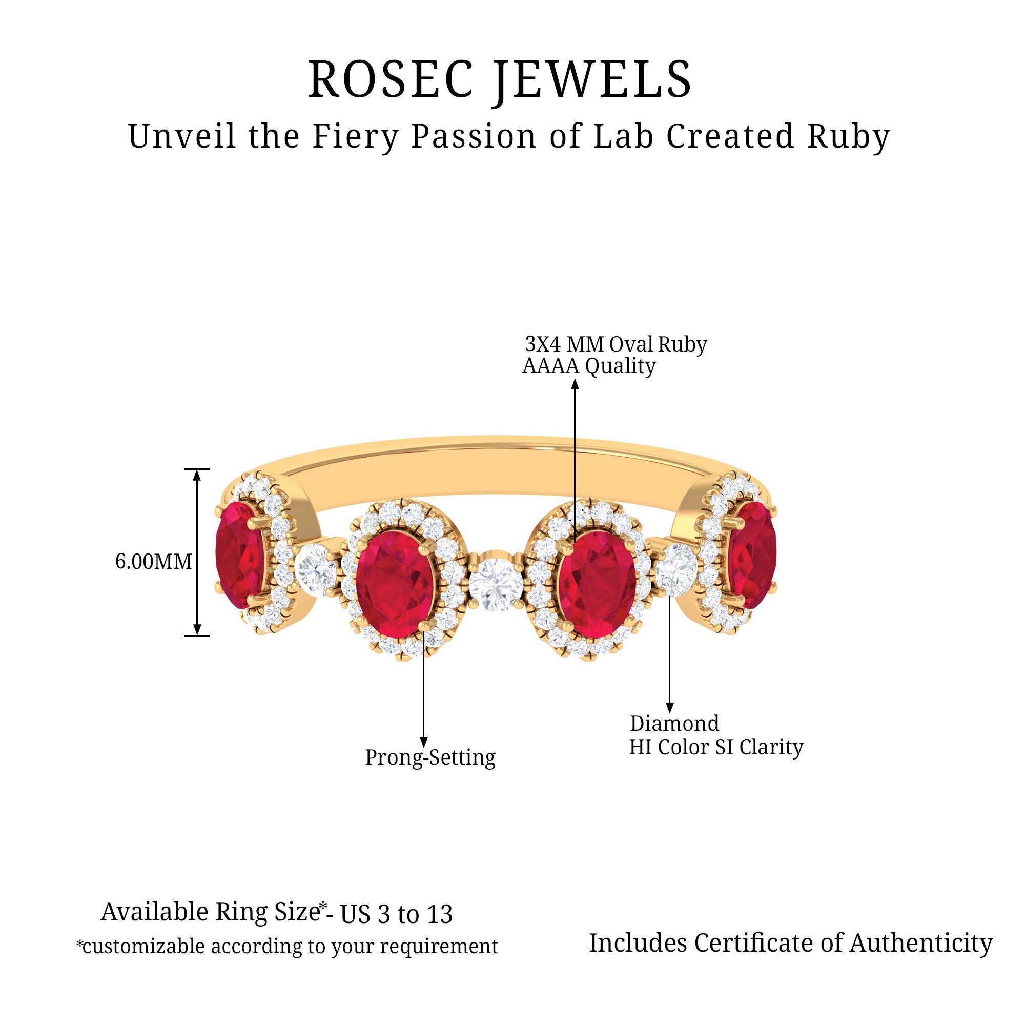 1.5 CT Lab Created Ruby and Diamond Wedding Band Lab Created Ruby - ( AAAA ) - Quality - Rosec Jewels