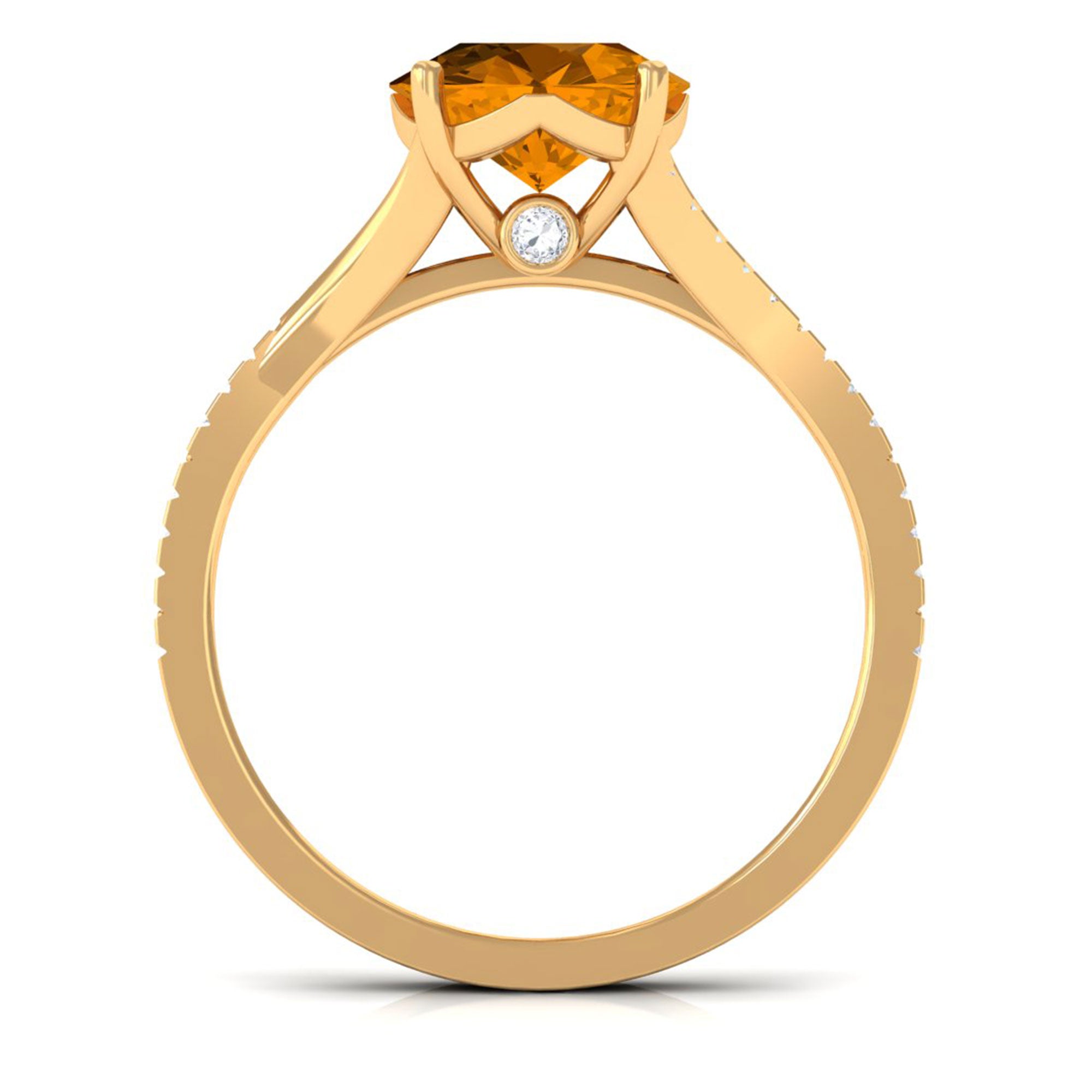 3.50 CT Wedding and Engagement Ring Set with Citrine and Moissanite Citrine - ( AAA ) - Quality - Rosec Jewels