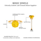 Created Yellow Sapphire Solitaire Engagement Ring with Diamond Lab Created Yellow Sapphire - ( AAAA ) - Quality - Rosec Jewels