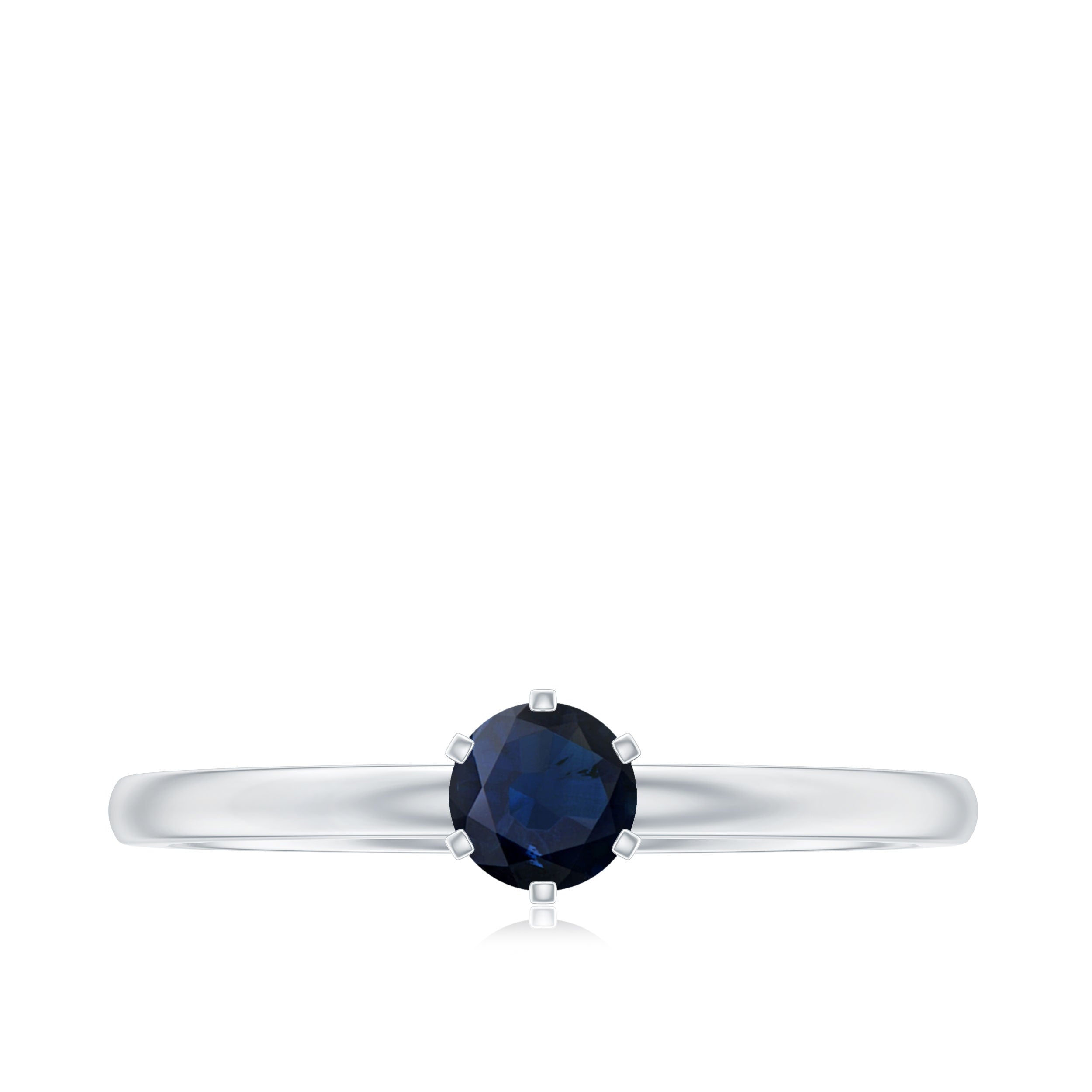 1/4 CT Solitaire Blue Sapphire Promise Ring Blue Sapphire - ( AAA ) - Quality - Rosec Jewels