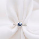 Enamel Evil Eye Gold Ring for Women - Rosec Jewels