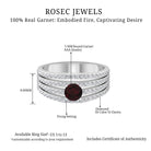 Garnet and Diamond Cocktail Engagement Ring Garnet - ( AAA ) - Quality - Rosec Jewels