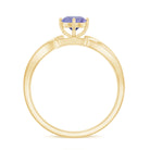 Tanzanite and Diamond Engagement Ring Tanzanite - ( AAA ) - Quality - Rosec Jewels