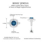 London Blue Topaz Engagement Ring with Moissanite Double Halo London Blue Topaz - ( AAA ) - Quality - Rosec Jewels