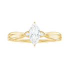 Marquise Moissanite Simple Solitaire Engagement Ring Moissanite - ( D-VS1 ) - Color and Clarity - Rosec Jewels