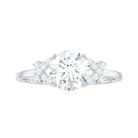 Round Cut Moissanite Solitaire Ring in Spilt Shank Moissanite - ( D-VS1 ) - Color and Clarity - Rosec Jewels