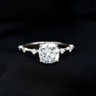 Large Cushion Cut Moissanite Solitaire Engagement Ring in Gold Moissanite - ( D-VS1 ) - Color and Clarity - Rosec Jewels