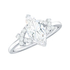 Rosec Jewels-Marquise Cut Moissanite Solitaire Ring in Spilt Shank