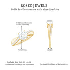 Classic Round Cut Moissanite Solitaire Engagement Ring in Gold Moissanite - ( D-VS1 ) - Color and Clarity - Rosec Jewels