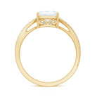 Classic Emerald Cut Moissanite Solitaire Engagement Ring in Gold Moissanite - ( D-VS1 ) - Color and Clarity - Rosec Jewels