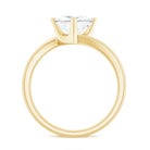 Princess Cut Moissanite Solitaire Bypass Promise Ring in Gold Moissanite - ( D-VS1 ) - Color and Clarity - Rosec Jewels