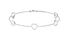 3/4 CT Diamond Heart Station Chain Bracelet in Prong Setting Diamond - ( HI-SI ) - Color and Clarity - Rosec Jewels