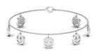 2 CT Zircon Cute Smiley Face Charm Chain Bracelet Zircon - ( AAAA ) - Quality - Rosec Jewels