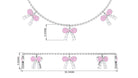 Pink Sapphire and Moissanite Bow Charm Bracelet Pink Sapphire - ( AAA ) - Quality - Rosec Jewels