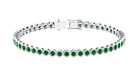 Lab Grown Emerald Hexagon Tennis Bracelet Lab Created Emerald - ( AAAA ) - Quality - Rosec Jewels