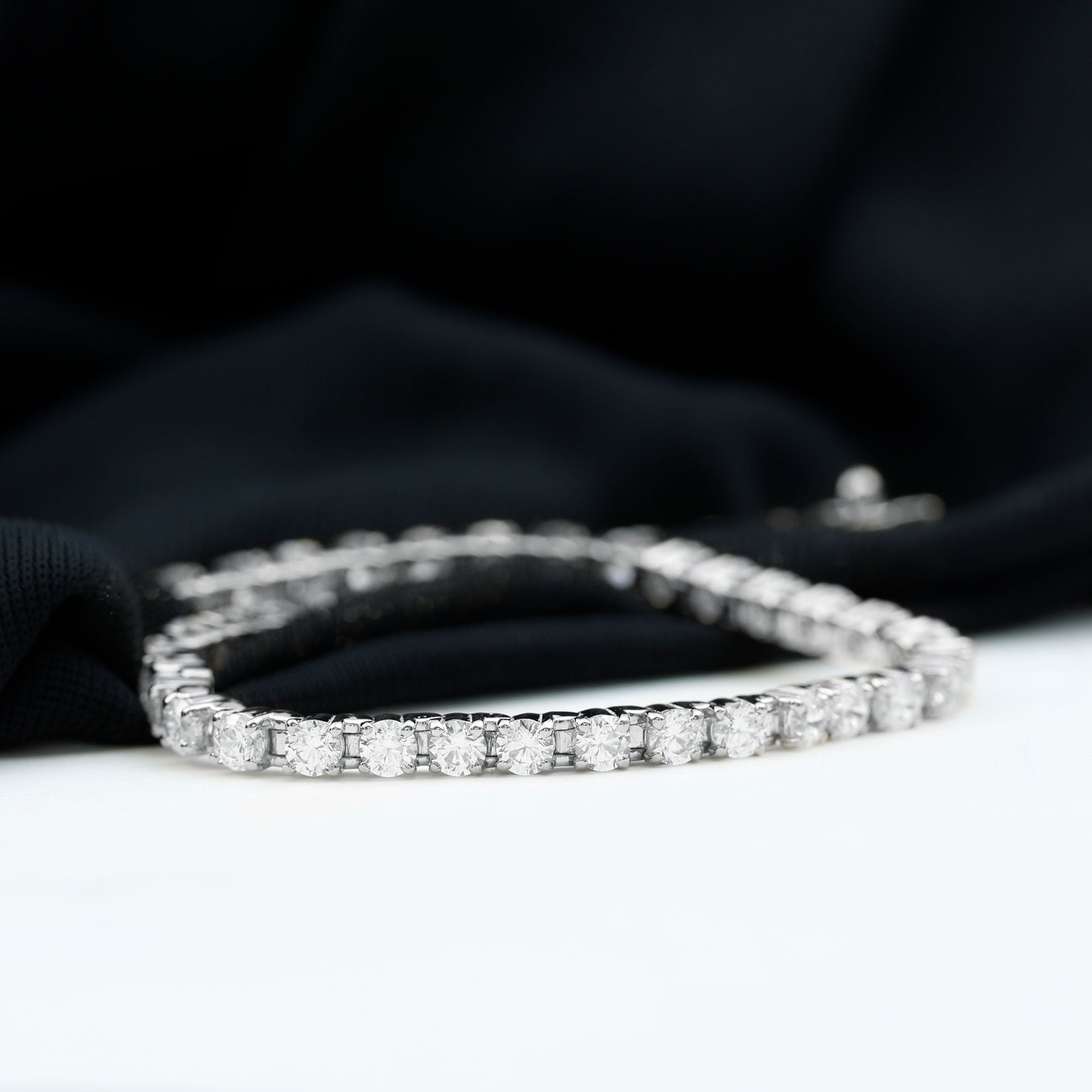 Round Shape Cubic Zirconia Tennis Bracelet Zircon - ( AAAA ) - Quality - Rosec Jewels