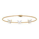 1.50 CT Zircon Butterfly Station Chain Bracelet in Gold Zircon - ( AAAA ) - Quality - Rosec Jewels