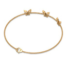 1.50 CT Zircon Butterfly Station Chain Bracelet in Gold Zircon - ( AAAA ) - Quality - Rosec Jewels