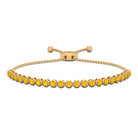 Round Yellow Sapphire Tennis Bolo Bracelet Yellow Sapphire - ( AAA ) - Quality - Rosec Jewels