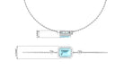 6X8 MM Emerald Cut Shape Sky Blue Topaz Bolo Chain Bracelet with Diamond Accent Sky Blue Topaz - ( AAA ) - Quality - Rosec Jewels