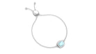 6X8 MM Emerald Cut Shape Sky Blue Topaz Bolo Chain Bracelet with Diamond Accent Sky Blue Topaz - ( AAA ) - Quality - Rosec Jewels