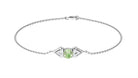 Minimal Green Sapphire and Diamond Geometric Chain Bracelet Green Sapphire - ( AAA ) - Quality - Rosec Jewels