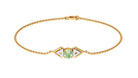 Minimal Green Sapphire and Diamond Geometric Chain Bracelet Green Sapphire - ( AAA ) - Quality - Rosec Jewels