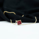 3/4 CT Minimal Princess Cut Ruby Solitaire Chain Bracelet Ruby - ( AAA ) - Quality - Rosec Jewels