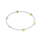 Bezel Set Yellow Sapphire Five Stone Station Chain Bracelet Yellow Sapphire - ( AAA ) - Quality - Rosec Jewels