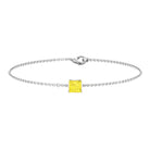 Princess Cut Yellow Sapphire Solitaire Bracelet in Bar Setting Yellow Sapphire - ( AAA ) - Quality - Rosec Jewels