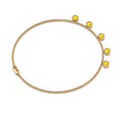 Round Yellow Sapphire Station Chain Bracelet Yellow Sapphire - ( AAA ) - Quality - Rosec Jewels