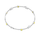 Round Yellow Sapphire and Diamond Star Station Chain Bracelet Yellow Sapphire - ( AAA ) - Quality - Rosec Jewels