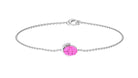 Oval Shape Solitaire Pink Sapphire East West Bracelet Pink Sapphire - ( AAA ) - Quality - Rosec Jewels