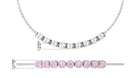 Milgrain Bezel Set Round Pink Sapphire Nine Stone Chain Bracelet Pink Sapphire - ( AAA ) - Quality - Rosec Jewels