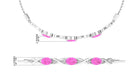 Oval Shape Pink Sapphire Infinity Link Bolo Bracelet Pink Sapphire - ( AAA ) - Quality - Rosec Jewels