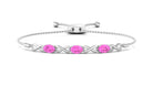 Oval Shape Pink Sapphire Infinity Link Bolo Bracelet Pink Sapphire - ( AAA ) - Quality - Rosec Jewels