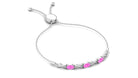 Oval Shape Pink Sapphire Infinity Link Bolo Bracelet Pink Sapphire - ( AAA ) - Quality - Rosec Jewels