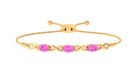 Oval Shape Pink Sapphire Infinity Link Bolo Bracelet Pink Sapphire - ( AAA ) - Quality - Rosec Jewels