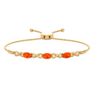 3/4 CT Oval Cut Fire Opal and Gold Infinity Link Bolo Bracelet Fire Opal - ( AAA ) - Quality - Rosec Jewels