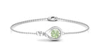 Simple Round Green Sapphire Infinity Chain Bracelet Green Sapphire - ( AAA ) - Quality - Rosec Jewels