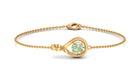 Simple Round Green Sapphire Infinity Chain Bracelet Green Sapphire - ( AAA ) - Quality - Rosec Jewels