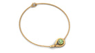 Simple Round Green Sapphire Infinity Chain Bracelet Green Sapphire - ( AAA ) - Quality - Rosec Jewels