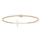 Surface Prong Set Diamond Cross Chain Bracelet Diamond - ( HI-SI ) - Color and Clarity - Rosec Jewels