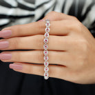 Bezel Set Natural Pink Tourmaline Tennis Bracelet Pink Tourmaline - ( AAA ) - Quality - Rosec Jewels