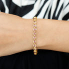 Bezel Set Natural Pink Tourmaline Tennis Bracelet Pink Tourmaline - ( AAA ) - Quality - Rosec Jewels