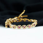 Bezel Set Natural Pink Tourmaline Tennis Bracelet Pink Tourmaline - ( AAA ) - Quality - Rosec Jewels