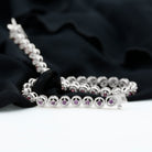 Amethyst Unisex Tennis Bracelet with Twisted Rope Detailing Amethyst - ( AAA ) - Quality - Rosec Jewels