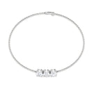 1.50 CT Certified Moissanite Three Stone Chain Bracelet Moissanite - ( D-VS1 ) - Color and Clarity - Rosec Jewels