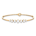 Moissanite Link Bar Bracelet with Graduated Style Moissanite - ( D-VS1 ) - Color and Clarity - Rosec Jewels